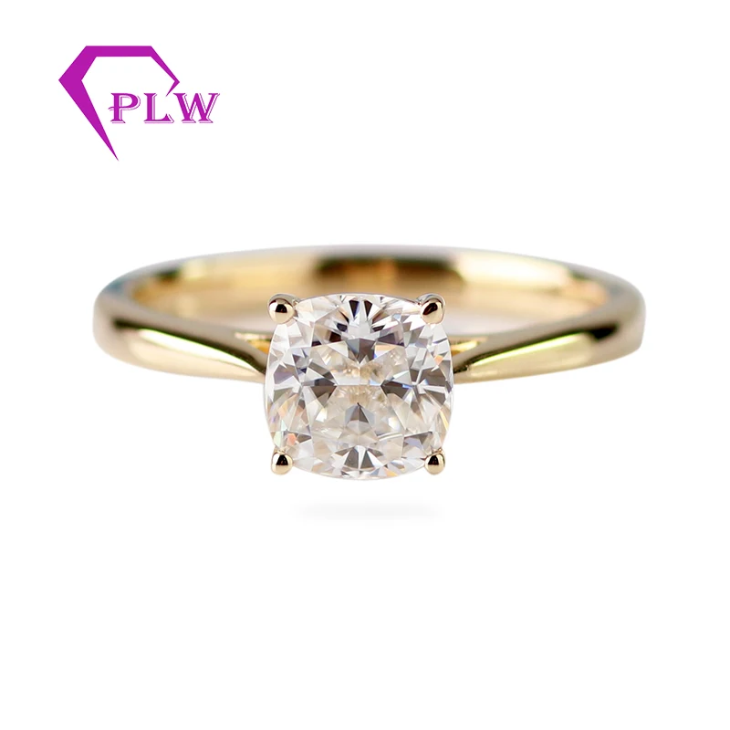 Customizd 14-каратное желтое золото 9х9 мм 3 5ct подушка старая Европа D Color VVS Moissanite 2