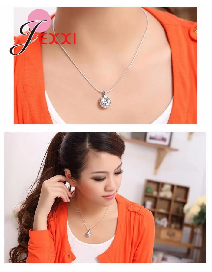 Женский чокер с круглой подвеской ожерелье из стерлингового серебра 925 пробы +