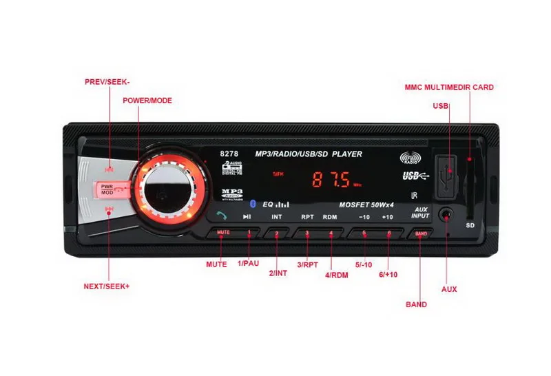 Магнитола автомагнитола bluetooth 12 В mp3 плеер аудио SD карта USB порт AUX в 1 Din|bluetooth car