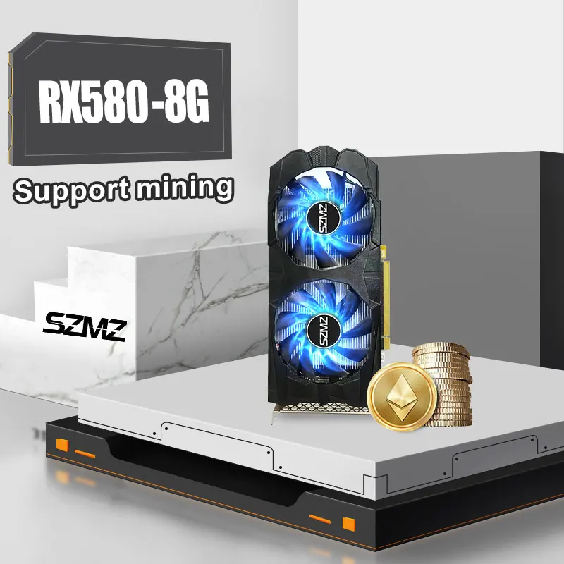 

SZMZ Video Card RX 580 8GB 256-Bit GDDR5 rx 580 PCI Express 3.0 x16 DP DVI DirectX 12 Ready for AMD Geforce Games