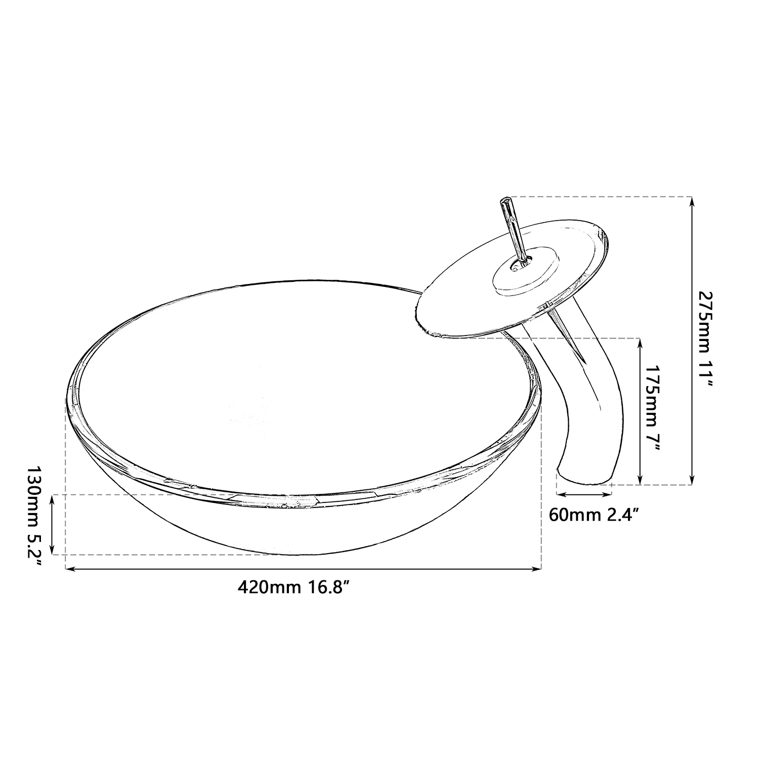 Раковина из закаленного стекла KEMAIDI раковина хромированного водопада в ванной