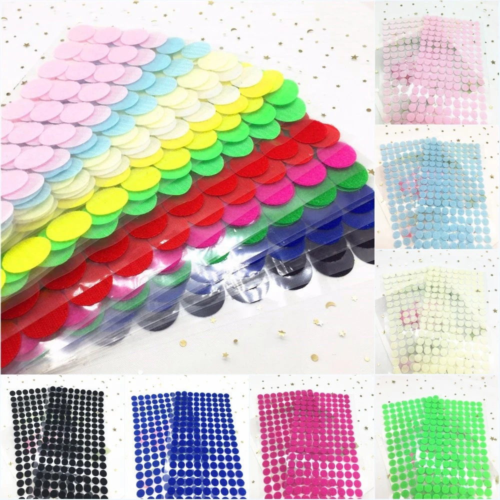 

100Pairs Dots Self Adhesive Fastener Tape 10/15/20/25mm Disc Velcros Adhesive Strong Glue Velcro Sticker Round Coins Hook Loop