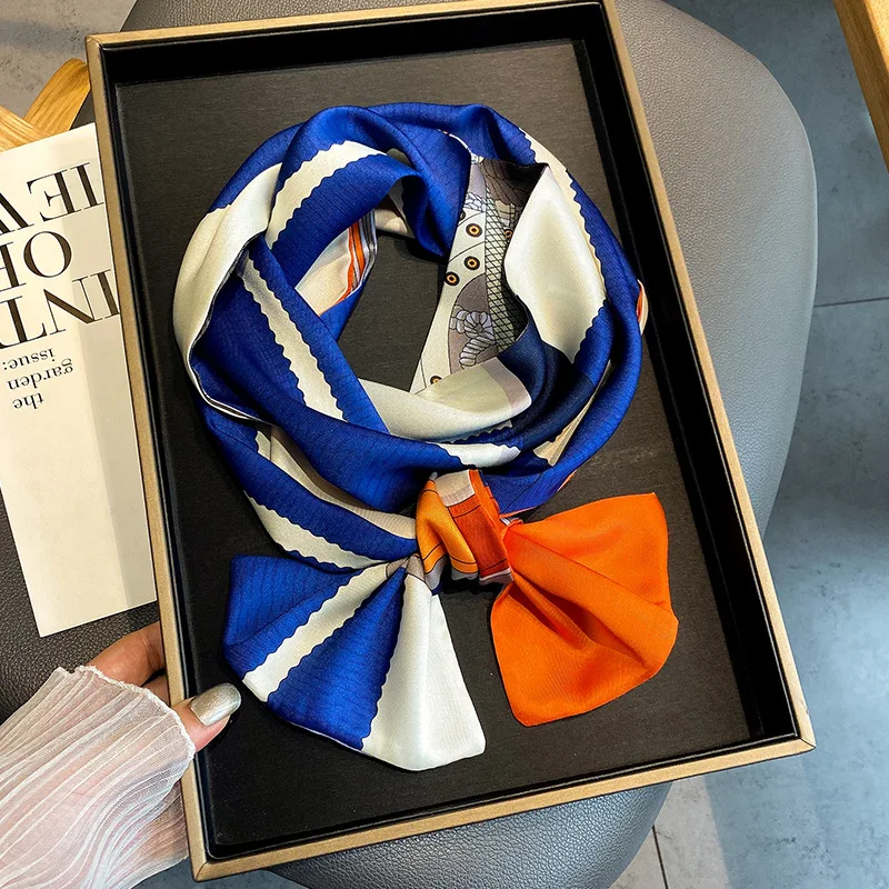 

Роскошный брендовый шелковый шарф, Женский мягкий шейный платок, головной платок, женский платок с принтом, Дамская шаль, платок