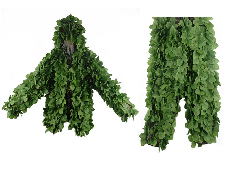 VILEAD зеленые листья камуфляж костюм охотничий Ghillie костюм Лесной Камуфляж охотничья одежда камуфляж снайперская армейская страйкбольная униформа