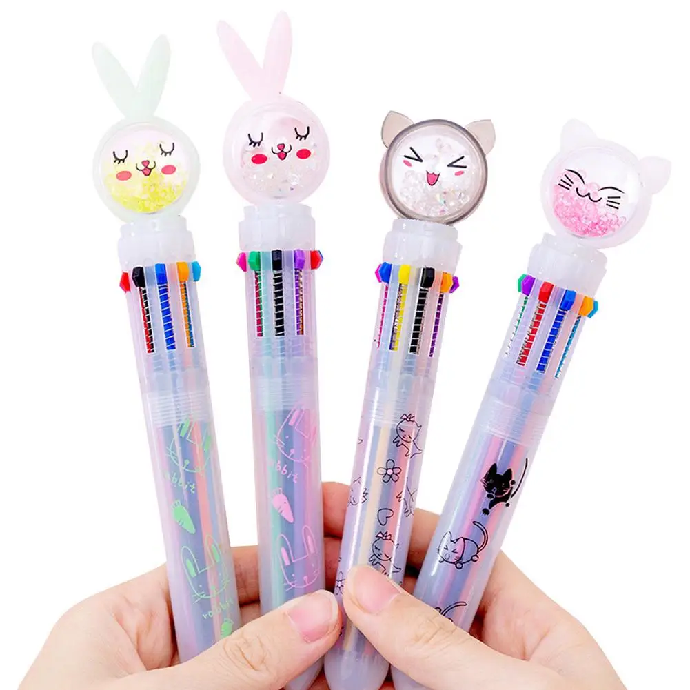 10 цветов шариковая ручка телескопическая гелевая канцелярские принадлежности