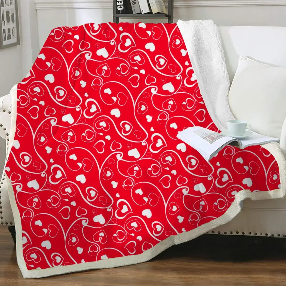 

NKNK одеяло для влюбленных s красное тонкое покрывало для пар покрывало для кровати Tanabata одеяло с 3D принтом шерпа Новинка Высокое качество теп...