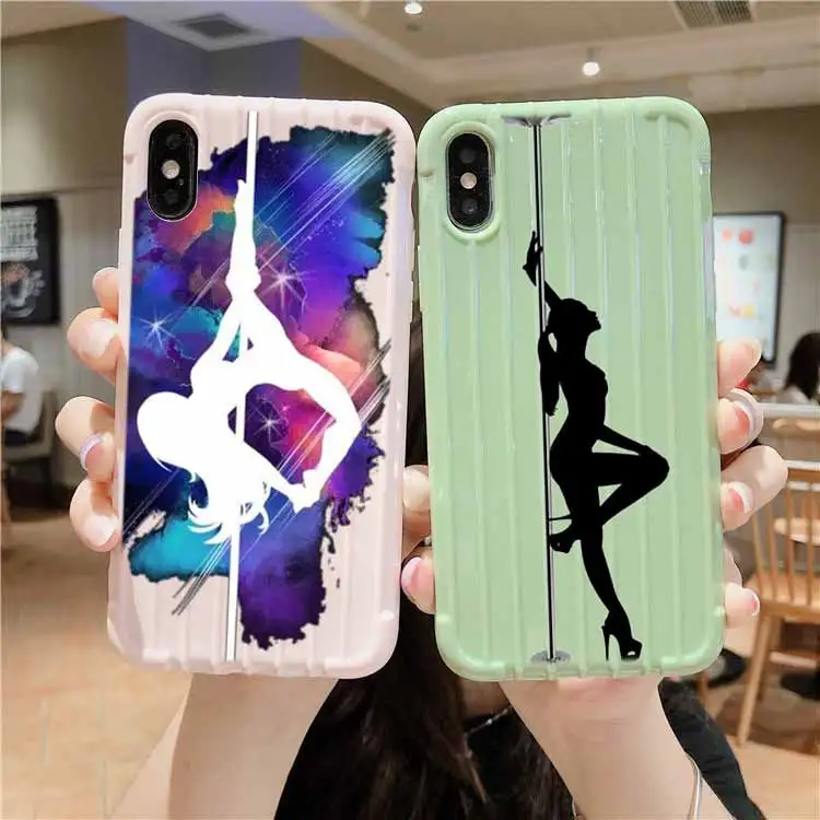Pole dance Fitness Trolley Suitcase Texture Phone Case IPhone 11 Pro Max X XS MAX 8 7 6S Plus Cute Candy Color Casing | Мобильные