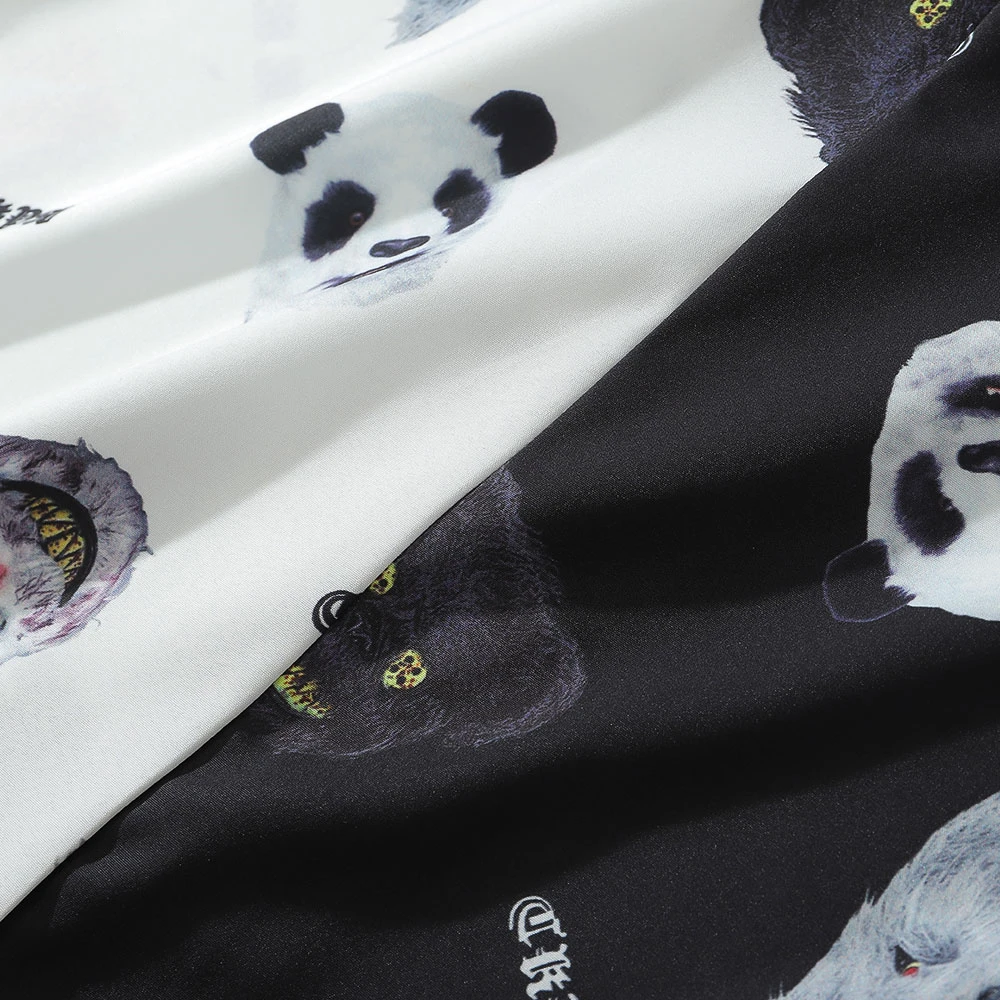 

Bear Rabbit Print Two Tone Long Sleeve Hawaiian Shirts Unisex Beach Party Streetwear Hipster Hip Hop Casual Loose Shirt Tops Men