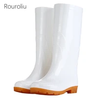 2021 autumn white rain boots men non slip waterproof work water boots mid calf kitchen shoes winter warm rainboots