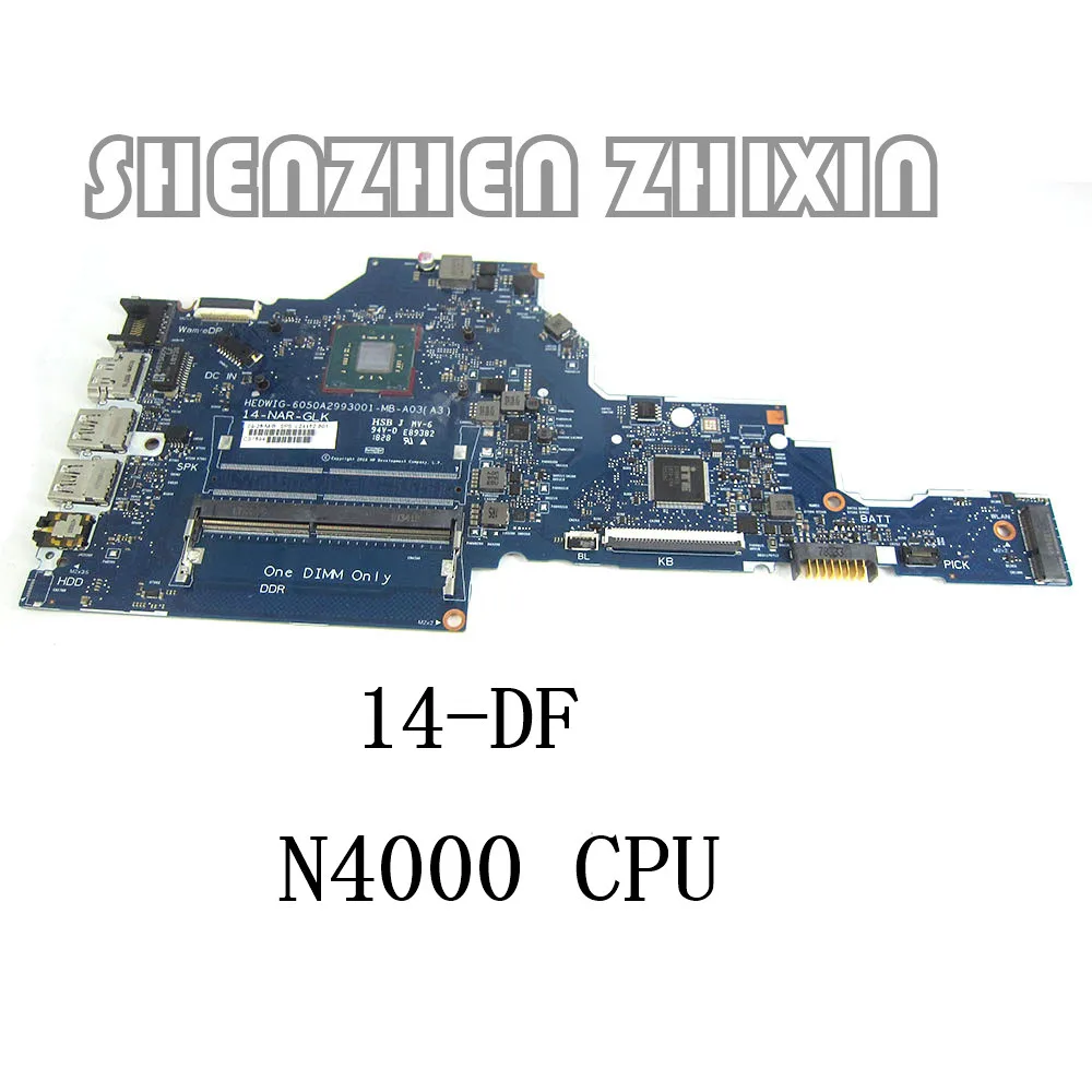 Для ноутбука HP 14-DF материнская плата N4000 CPU L24458-601 6050A2993001-MB-A03 | Компьютеры и офис