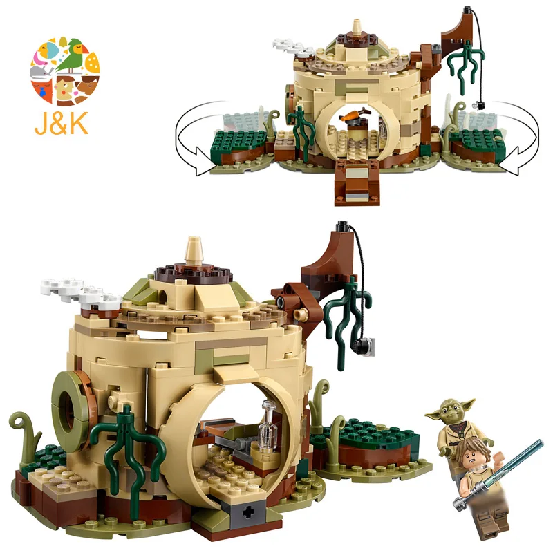 75208 241 шт Звездные серии войны Империя ударяет назад Модель хижины Yoda