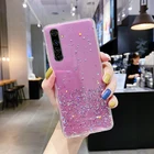 Силиконовый чехол с блестками для Realme 7, 6, 5, i, X7, X2 Pro, XT, X, 3, X50, C, 15, 12, 11, ультратонкий, прозрачный