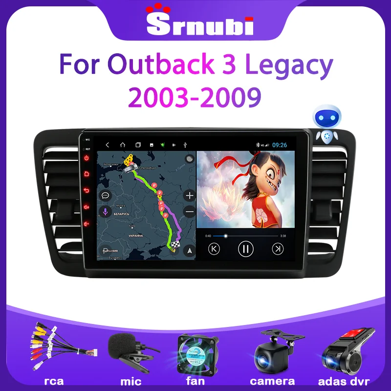 Srnubi Android 10 для Subaru Outback 3 Legacy 4 2003 - 2009 автомобильное радио мультимедийный