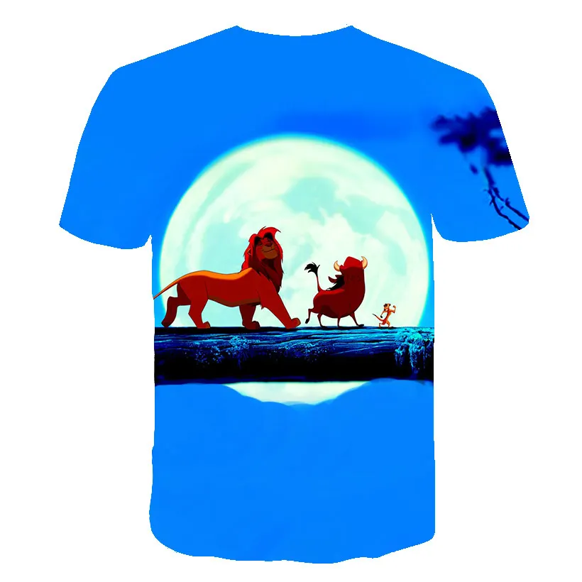 

2021 Summer Cute Funny Children's Clothing T-shirt 3D Cartoon Anime Boy Girl Casual Tops O-Neck Animal Lion All-match t shirt