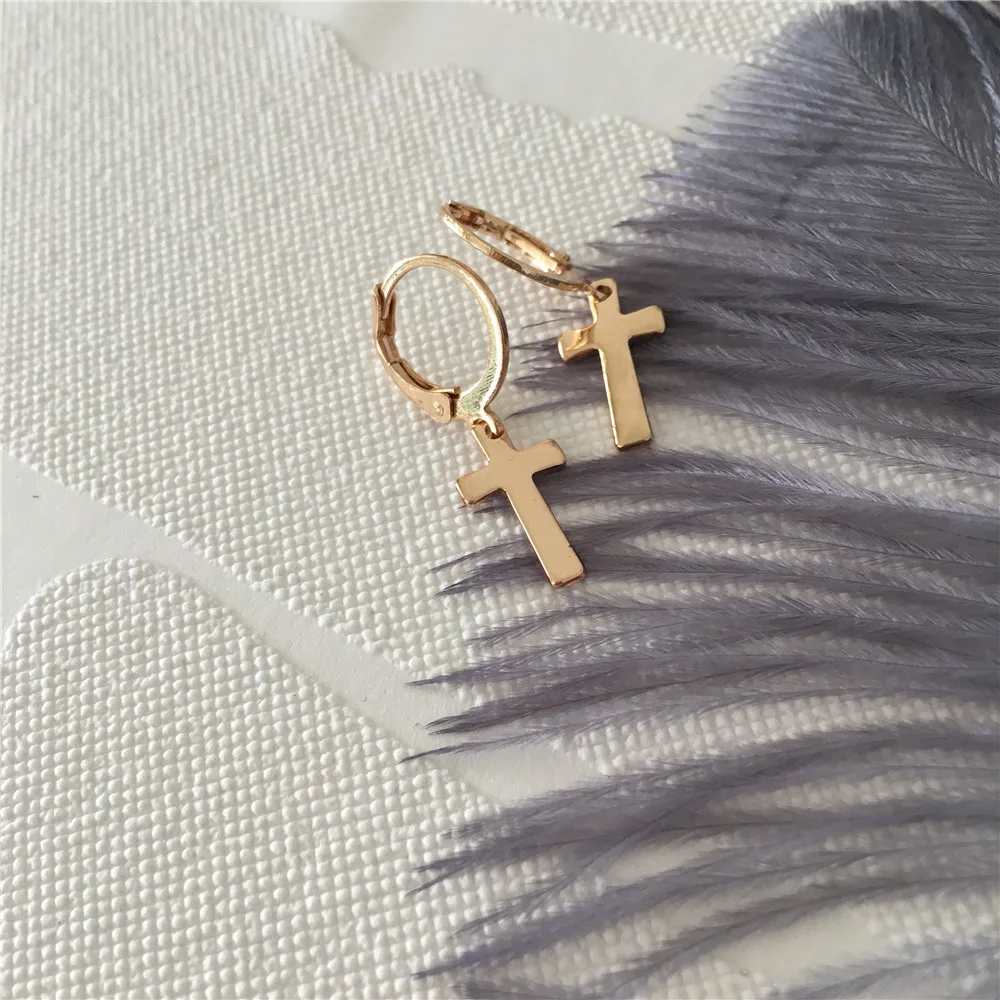 Женские милые серьги кольца с Луной миниатюрные в форме Креста пчелы пальмового