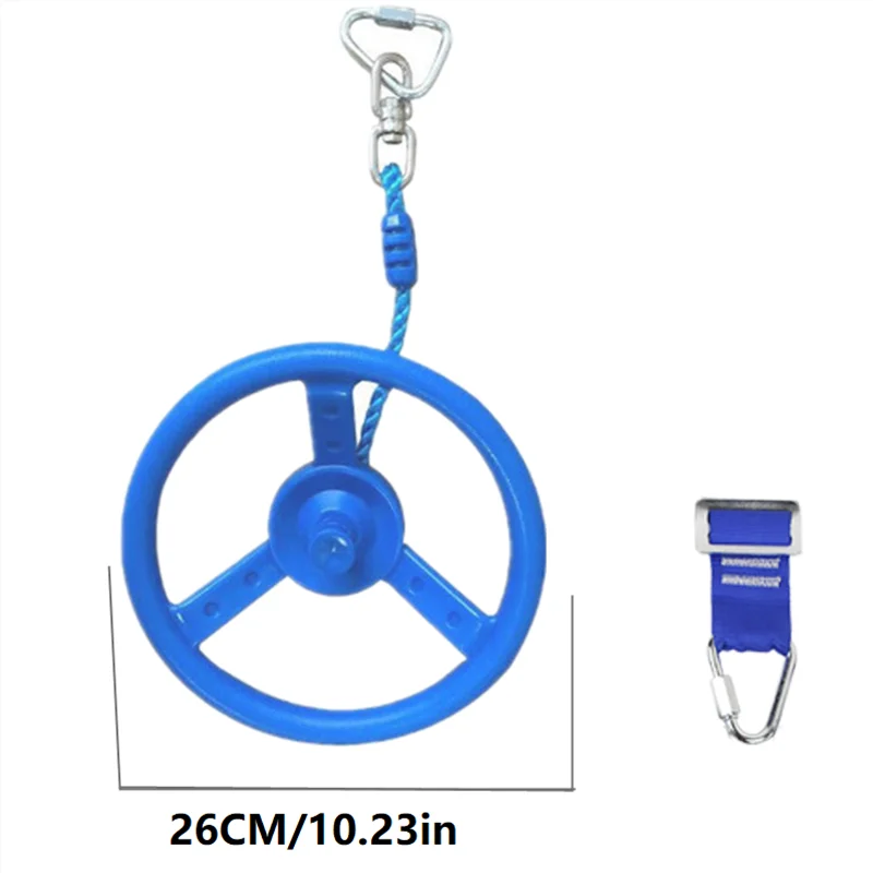 

Swingset Steering Wheel Accessories for Kids Playhouse, Jungle Gym, Climbing Frame, Playground Playset Carabiner ninja line