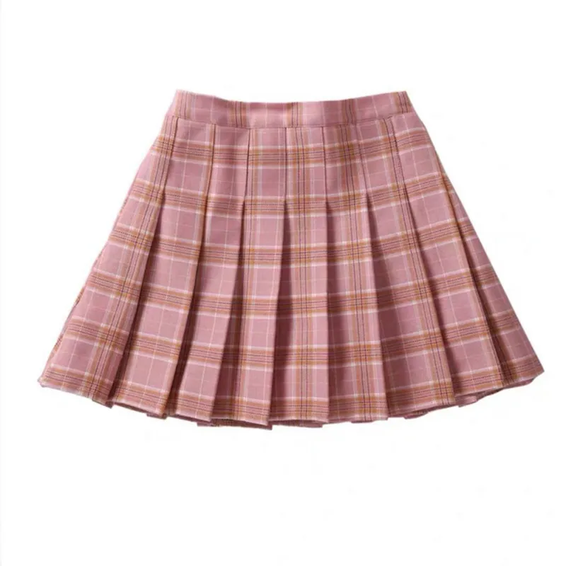 

Fashion Women Skirt Preppy Style Plaid Skirts High Waist Chic Student Pleated Skirt Harajuku Uniforms Ladies Girls Dance Skirts