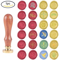 1 pc 25mm wax seal stamp vintage retro wood stamp removable brass head 25mm for wedding envelopes invitations