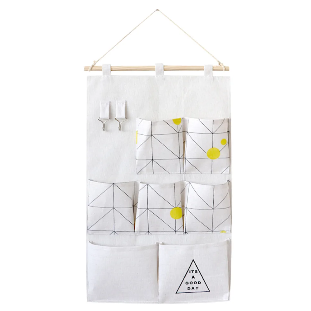 Висячая хлопковая тканевая сумка для хранения мелочей на стене девочек 7