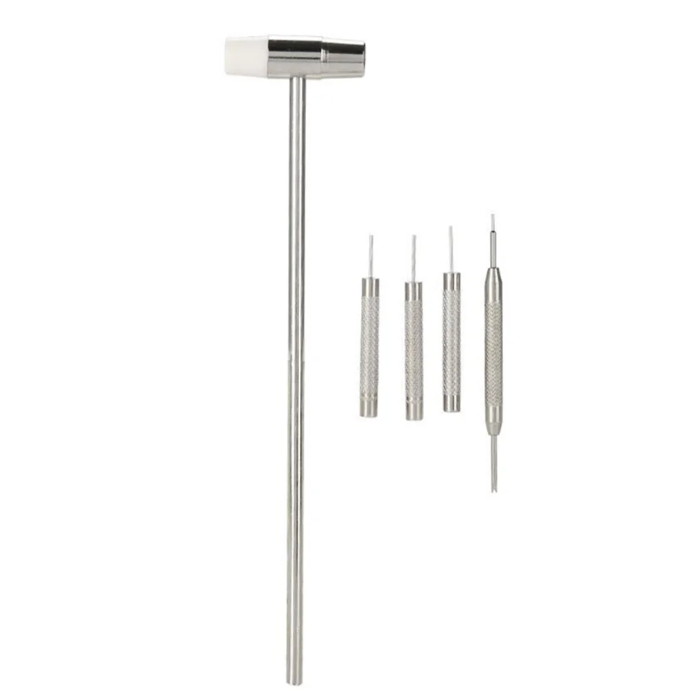 

11-Piece Watch Repair Tool Small Hammer Red Needle Metal Adjustable Height Watch Strap Remover Supplies