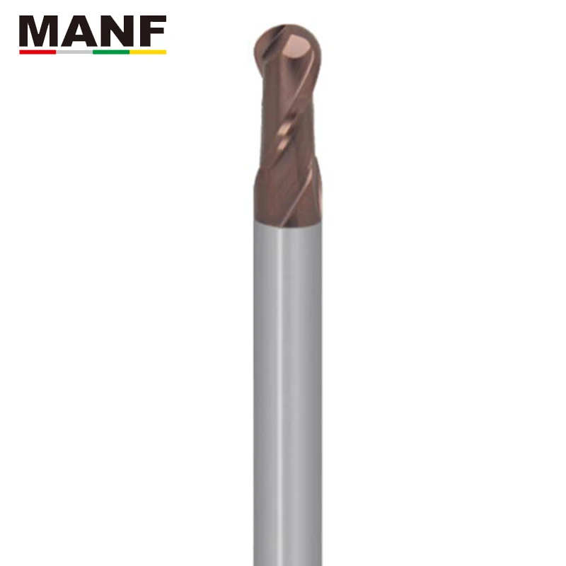 Длинная Концевая фреза MANF с 2 канавками HRC70 R2mm R3mm R4mm сферические концевые фрезы