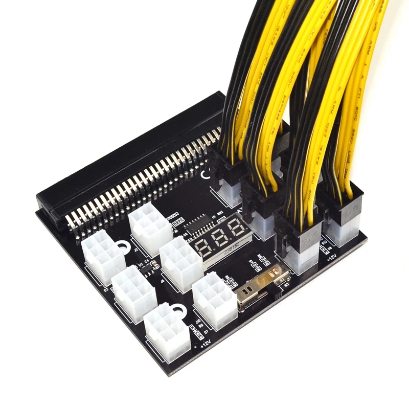 PCI-E 12X6Pin блок питания преобразователь адаптера платы 12 В для Ethernet BTC Antminer Miner Mining HP