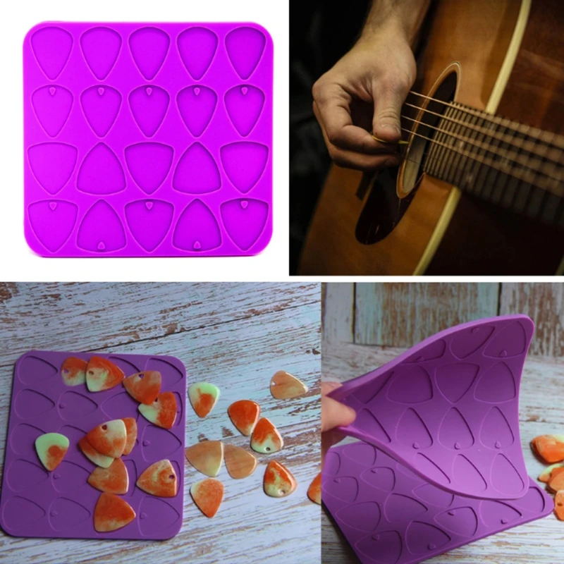 

2 Pcs/Set Universal Guitar Picks Epoxy Resin Molds Guitar Plectrums Silicone Mould DIY Crafts Guitar Thumb Finger Picks Casting