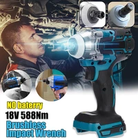 new brushless electric impact wrench 12 lithium ion battery 6200rpm 520 n m torque for makita 18v battery 2 in 1 power tool