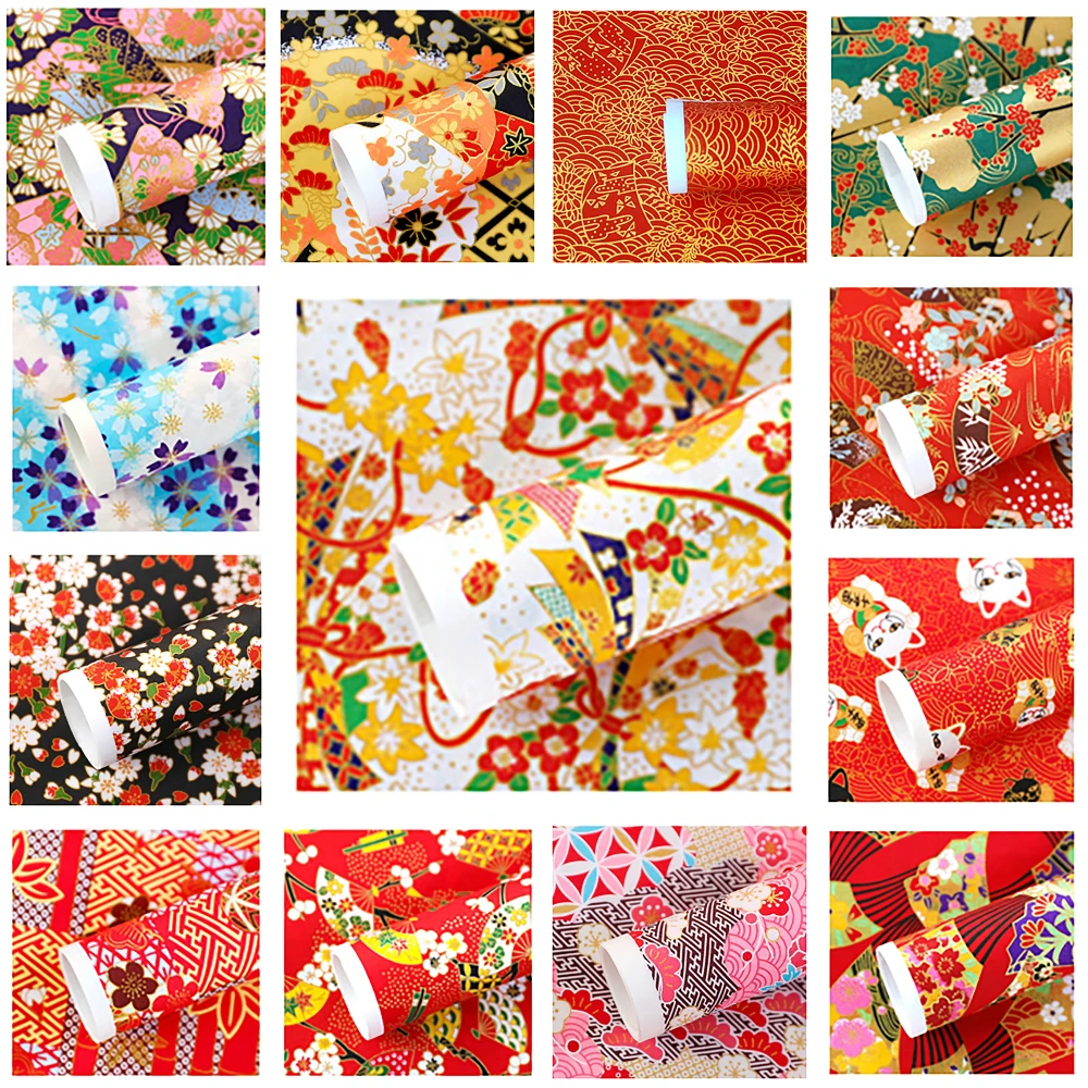 Складная бумага для рукоделия в японском стиле с цветочным