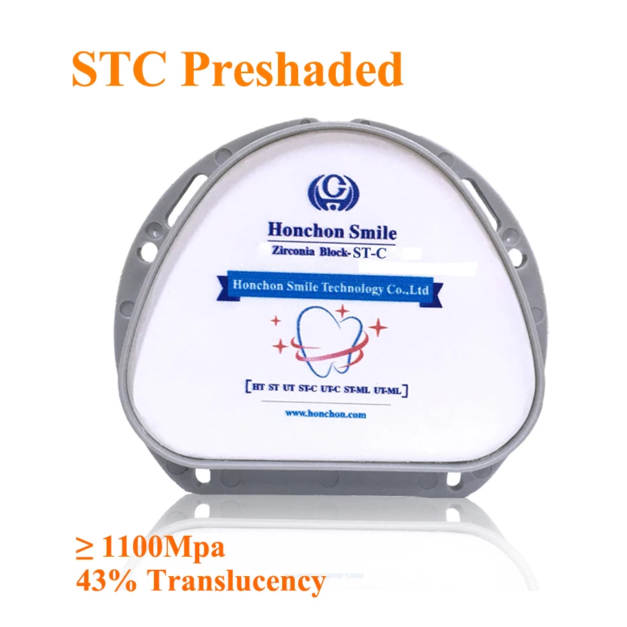 

1 Piece STC 89x71x16mm Dental Milling Zirconia Block Precolored Super Translucent Zirconia Disc
