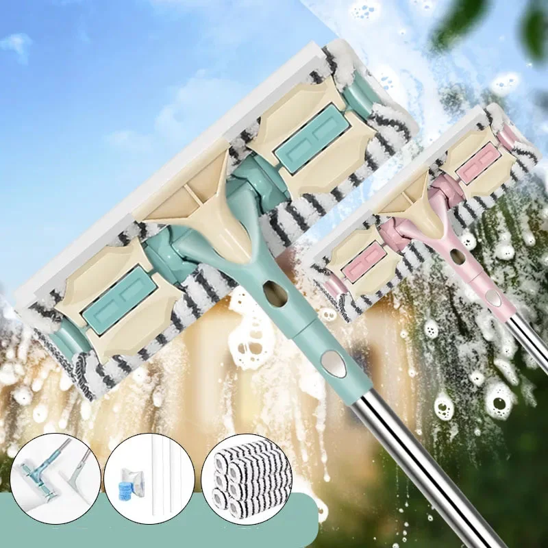 

Бытовой телескопический стержень, стеклоочиститель, скребок для мытья пола и окон, инструмент для очистки, высокая Двусторонняя Кокосовая ...