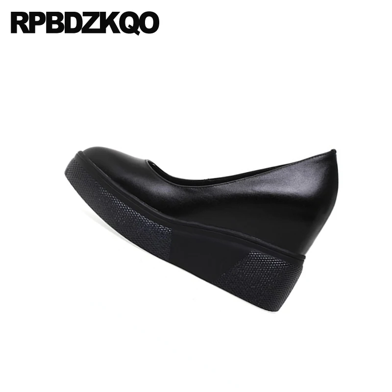 Туфли женские на очень высокой танкетке натуральная кожа без застежки