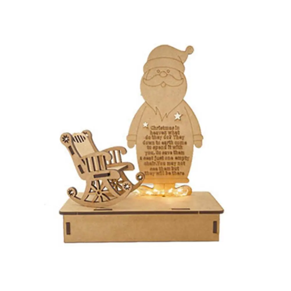 

Memorial Gifts Candle Stand Christmas Remembrance Candle Ornament With LED Light Wooden Memory Tealight Candlestick Holders