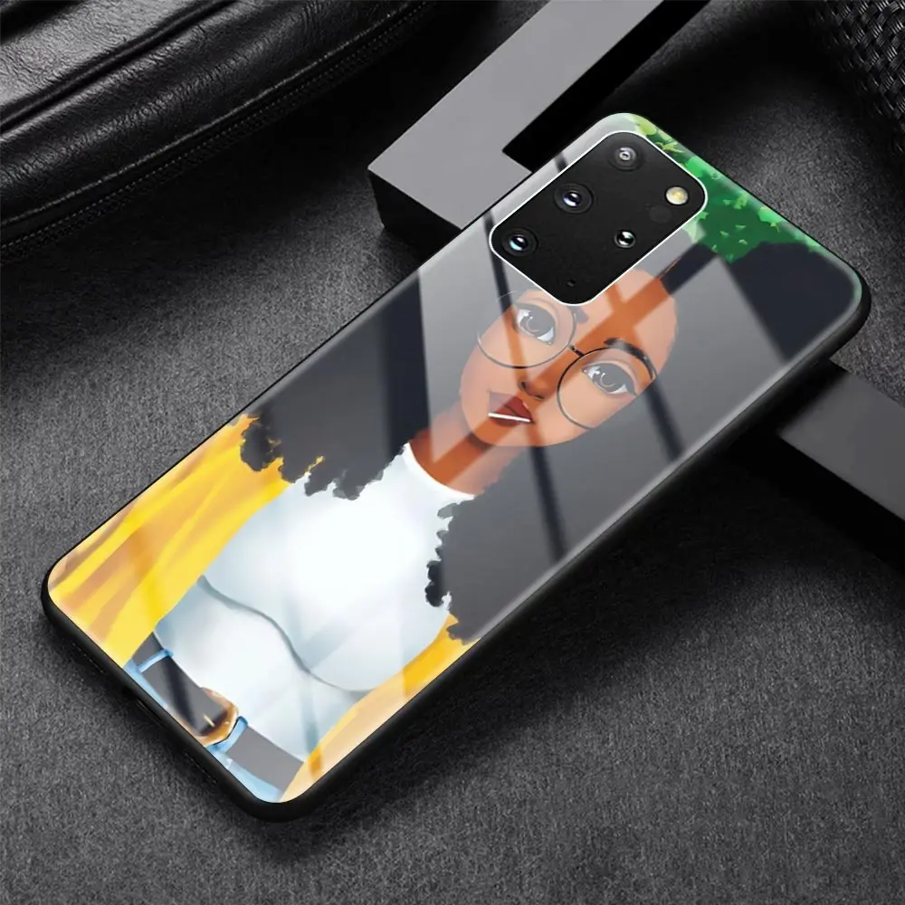 

Afro Girls Black Women Art Glass Capa For Samsung Galaxly S20 S10 S9 S8 Plus S10e Note 20 Ultra 10 Lite 9 8 Case Mobile Cubierta