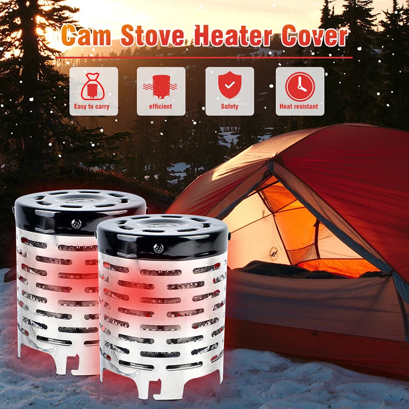 

Camping Mini Heater Warming Cam Stove Heater Cover Portable Stainless Steel Tent Heating Cover for Hiking Traveling BBQ