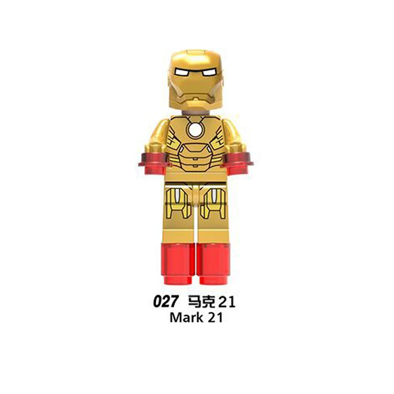 Строительные блоки Супергерои Marvel Железный человек Mark 2 5 21 40 41 43 45 экшн
