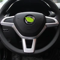 for skoda superb 2016 2018 car styling auto accessories abs chrome car steering wheel button frame cover trim