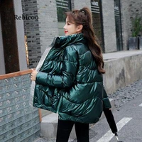 women cotton jacket glossy bright winter coats for womens waterproof cotton coat female winter warm thick parka