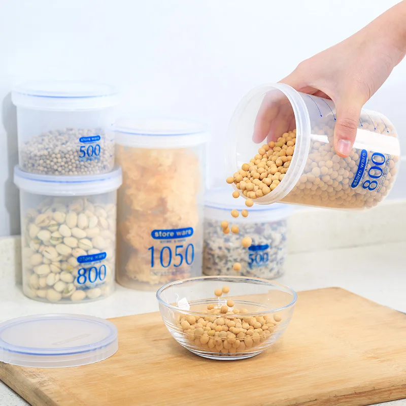 Герметичный резервуар для хранения пластиковый бытовой с крышкой кухонный