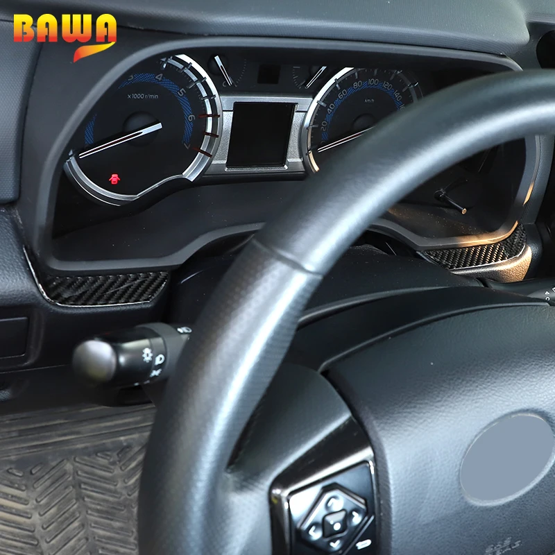 

BAWA Soft Carbon Fiber Car Dashboard Instrument Side Decoration Cover Stickers for Toyota 4Runner 2010+ Interior Accessories