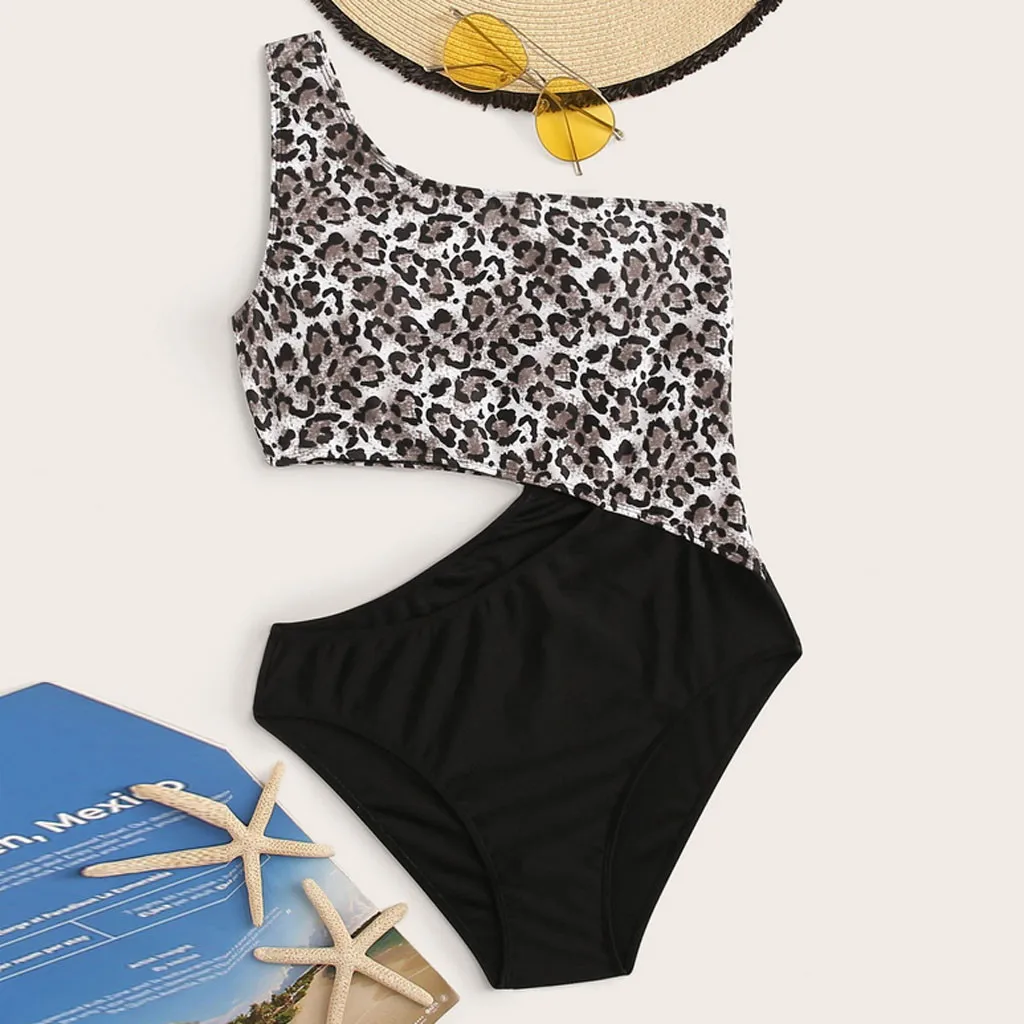 Новинка 2020 женский комбинезон с леопардовым принтом бикини пуш-ап подкладкой