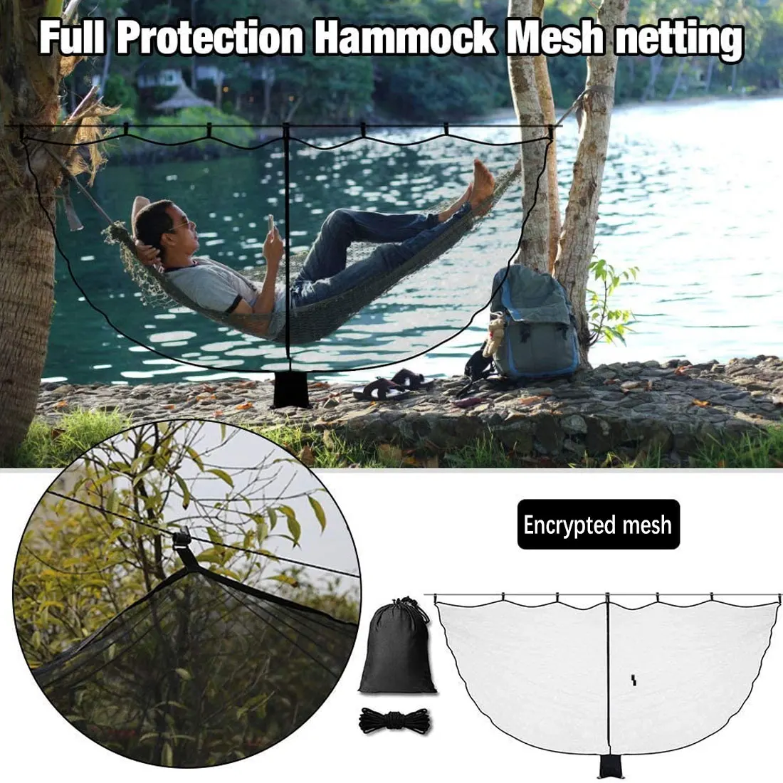 

Foldable Separating Mosquito Bed Hammock Mosquito Net Double Person Net Travel portable Hammock Mosquito Net Outdoor