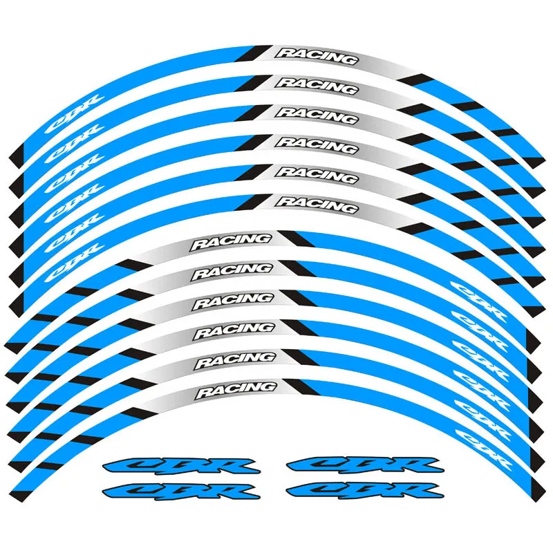 Новинка высокое качество 12 шт. подходит для колеса мотоцикла наклейка в полоску