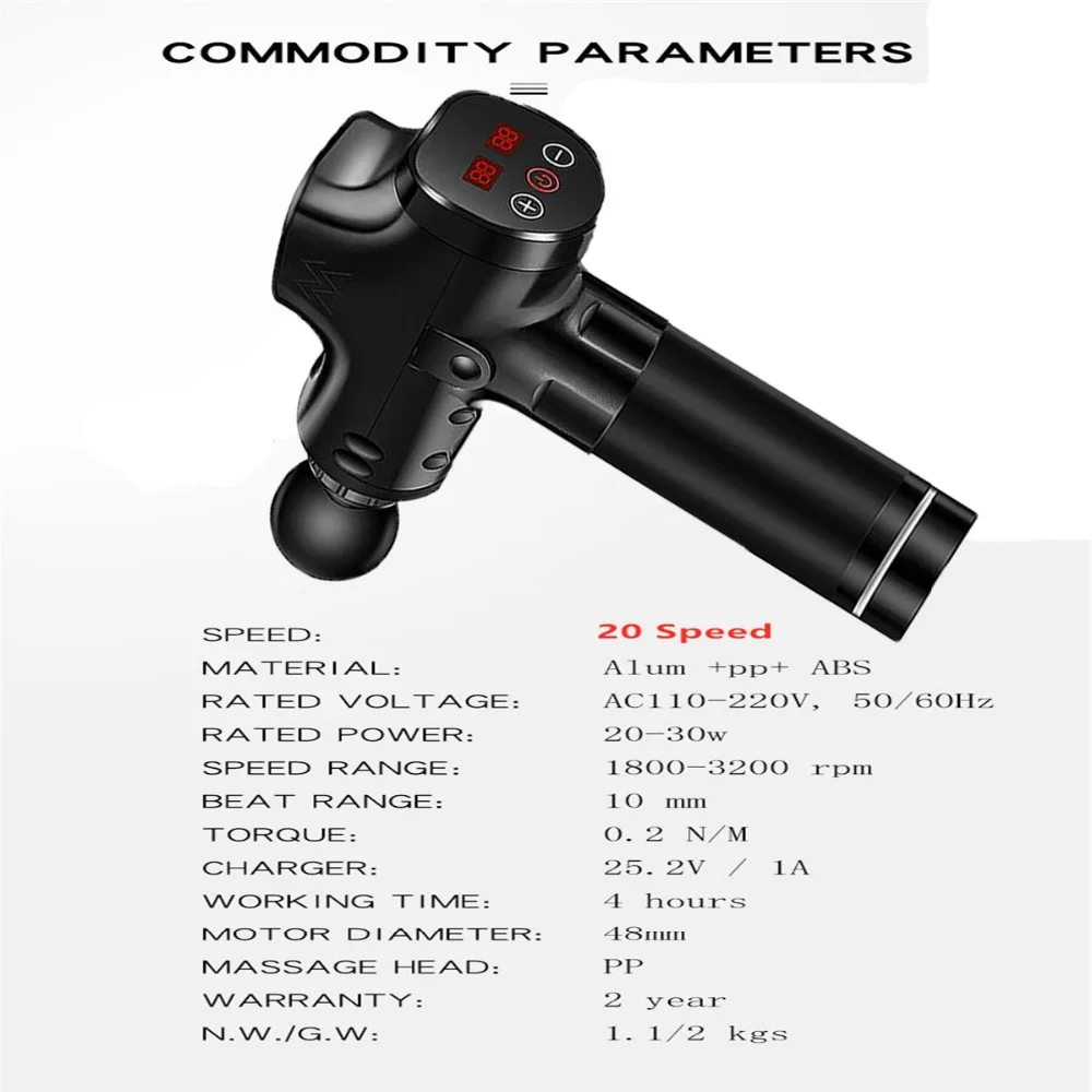 New massage gun physiotherapy instrument mute touch screen console massage gun electric gun massage relieve pain