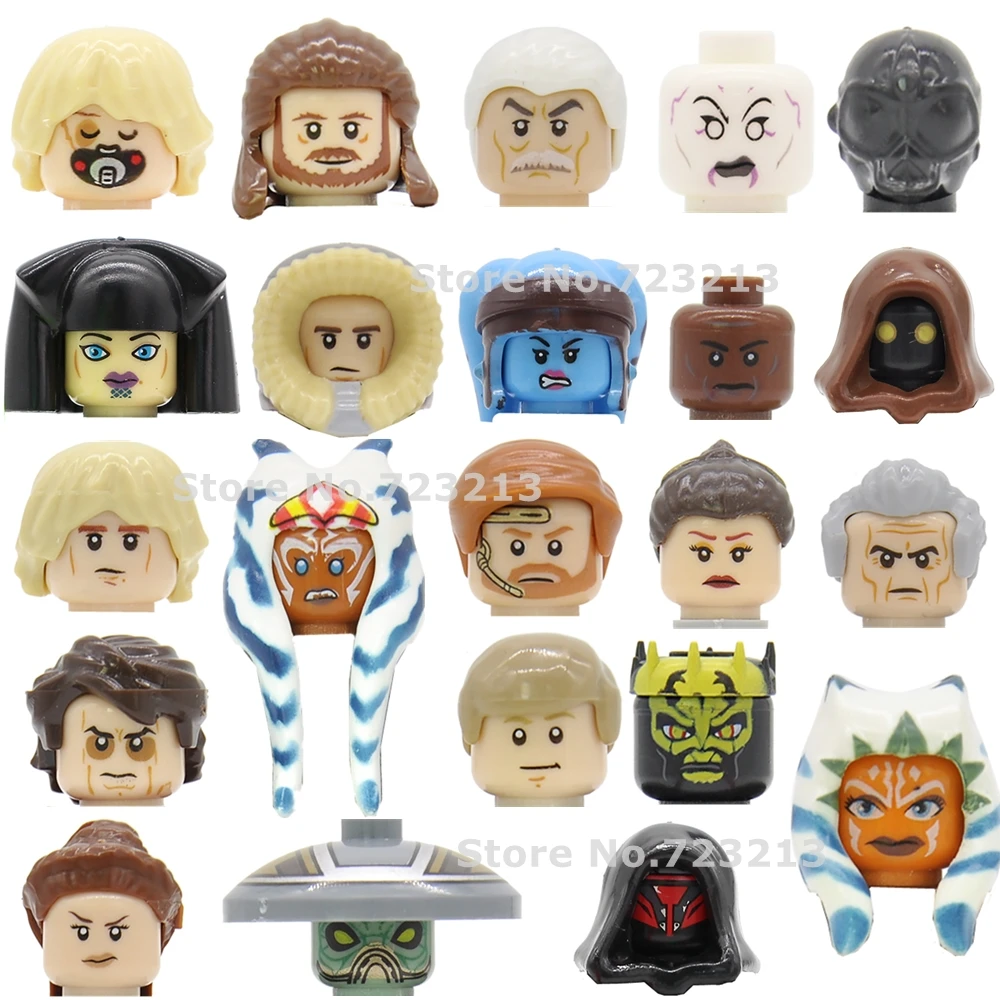 

Feleph одна космическая фигурка головы Ahsoka Ventress Jawa Windu Unduli Padme строительные блоки модель игрушки PG8037 PG8028 PG8034