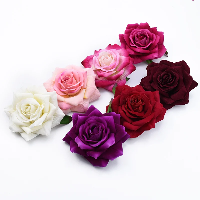 Rosas artificiales para decoración del hogar, accesorios decorativos de flores de seda para boda, álbum de recortes, regalos Diy, venta al por mayor, 100 Uds.