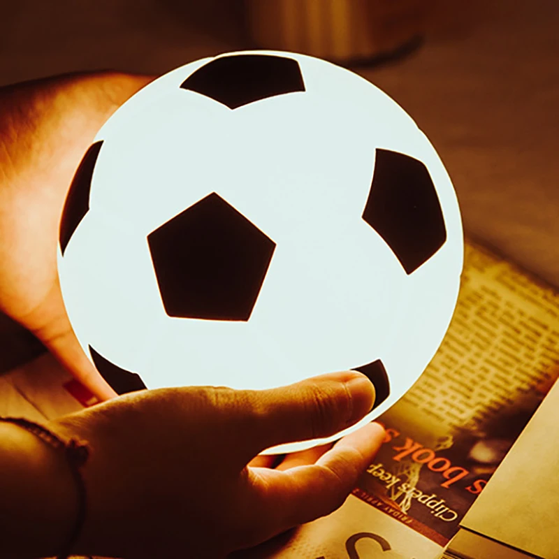 

Modern And Simple USB Charging Creative Gift Football Silicone Night Light Bedroom With Sleeping Pat Breathing Table Lamp