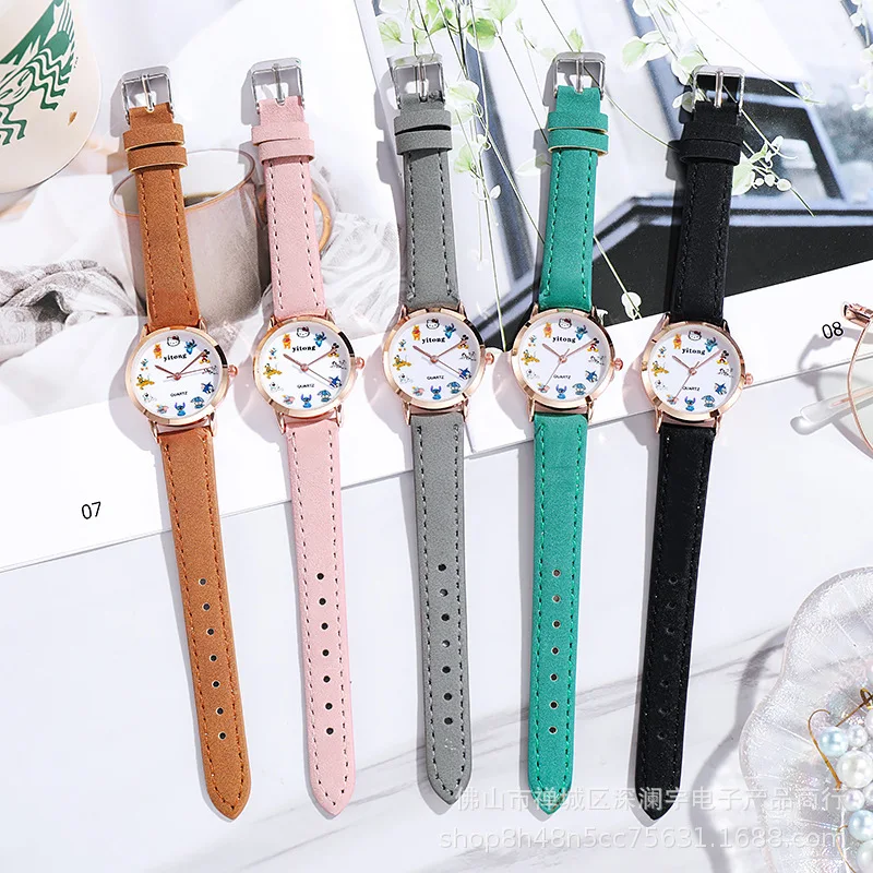 

2021 New Cartoon Anime Children's Quartz Watch Primary School Belt Decoration Watch Small Animal Boy Girl Quartz Watch