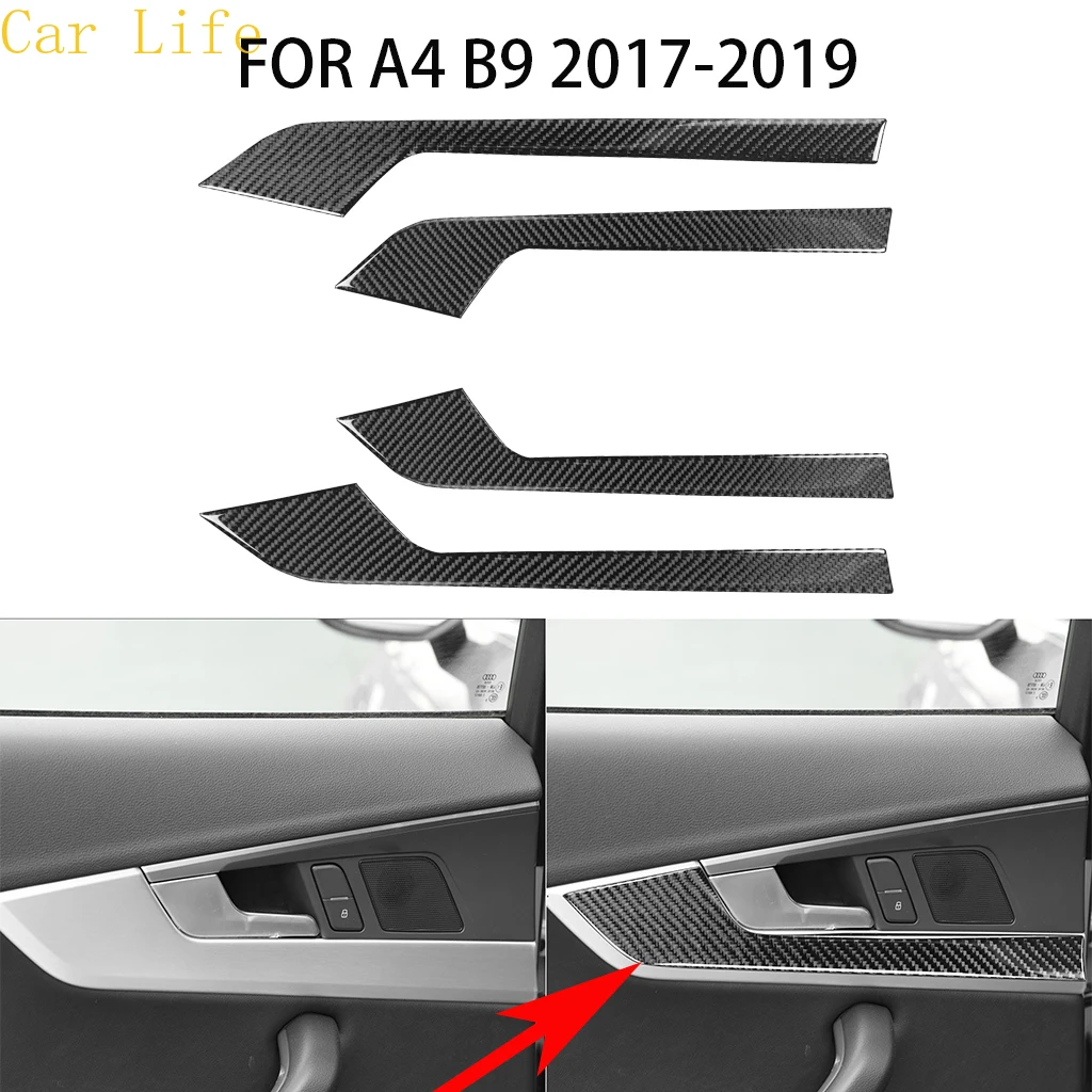 

Carbon fiber car interior decoration, door panel frame decoration, Suitable For Audi A4 B9 2017 2018 2019 2020 2021car stickers,