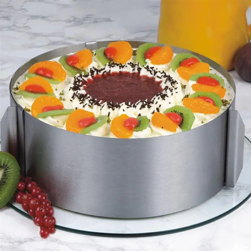 

Регулируемая форма для торта в виде мусса, круглая форма для изготовления тортов из нержавеющей стали, кондитерские аксессуары для десерта,...